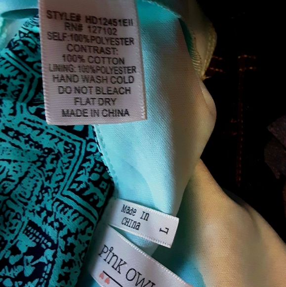 Pink Owl Shift Dress Aztec Print Size Large NWOT - Picture 11 of 12